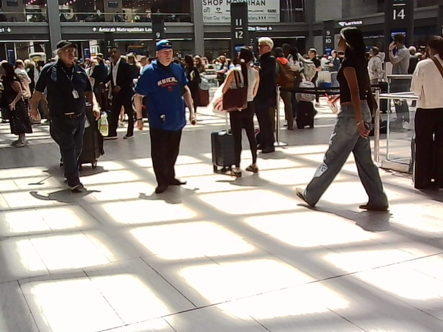 Light and shadows in a train station